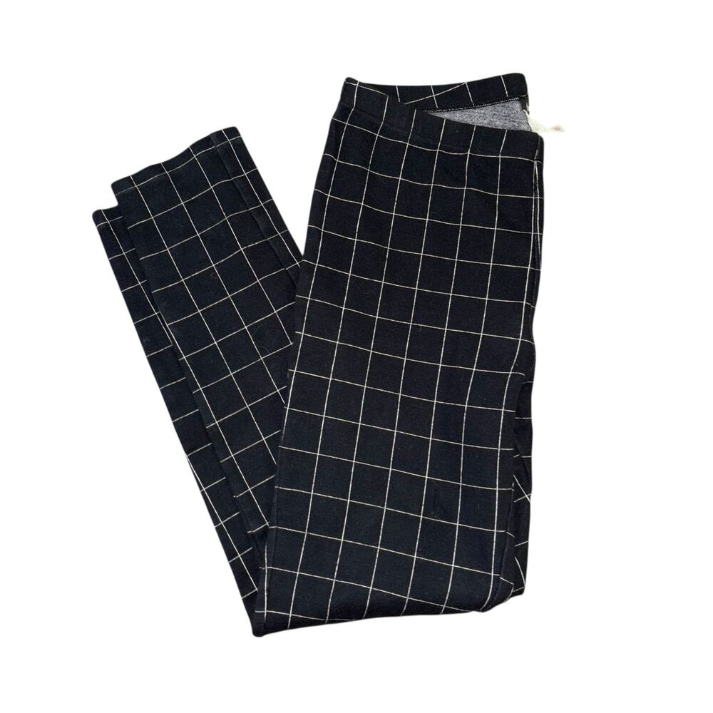 Express Stretchy Black Plaid Cropped Work Pants Women’s M Goth Punk Retro Fitted